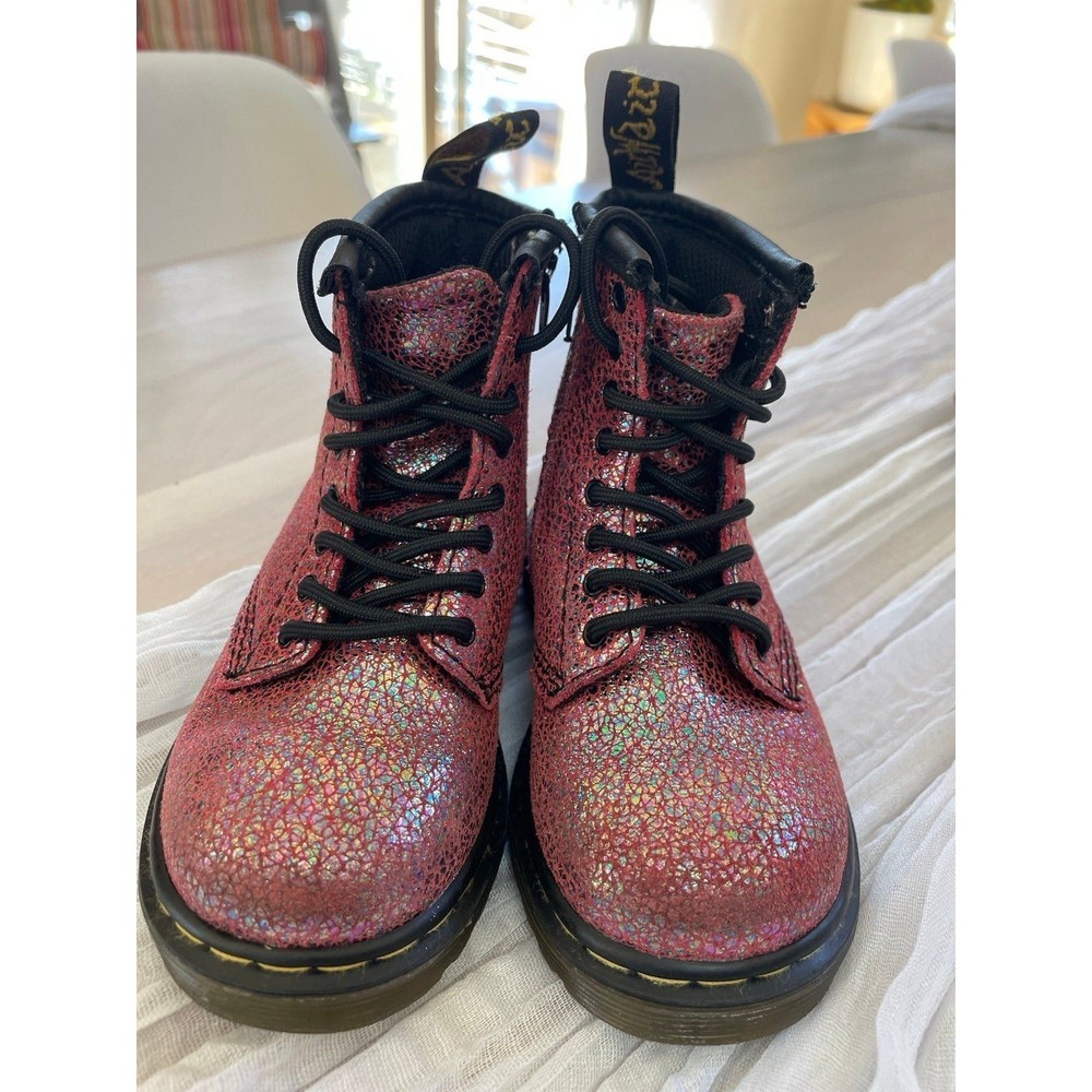 Dr. Martens 1460 pink glitter combat boots size kids US 7